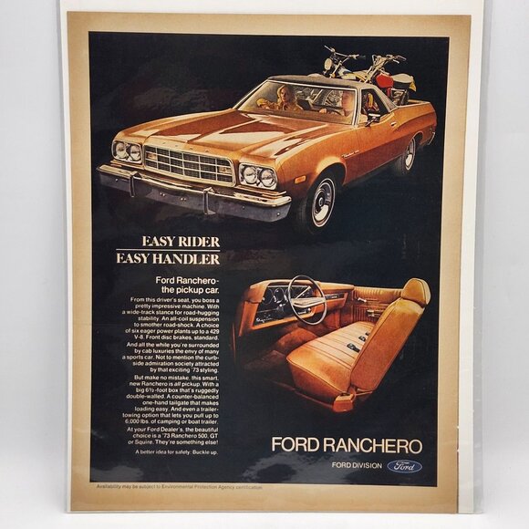 Vintage 1973 Ford Ranchero 500 GT Squire LIFE Magazine Print Ad Easy Rider - Picture 1 of 1